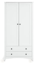 Minato 2 Door 2 Drawer Wardrobe - White | compact white wardrobe