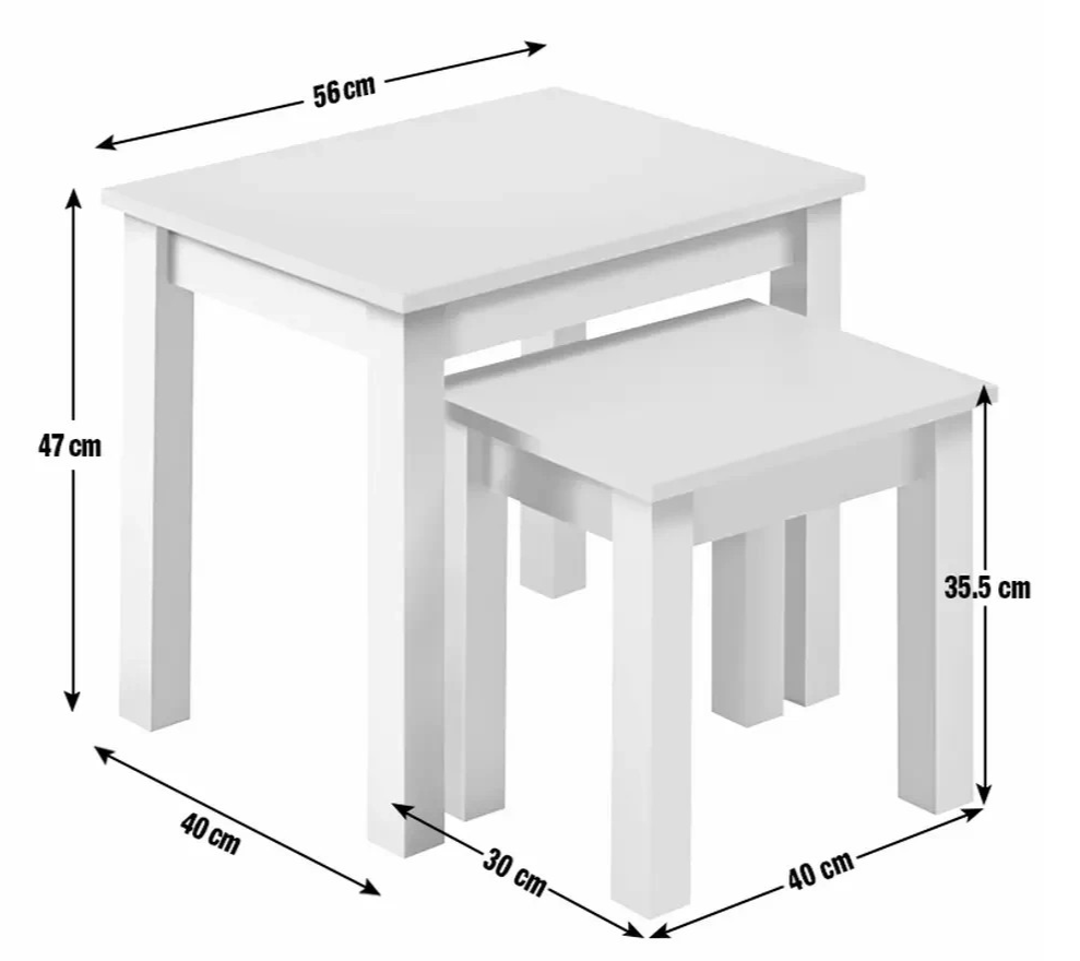 Home Apley Nest of 2 Tables Natural | Modern Living Room Side Table Furniture