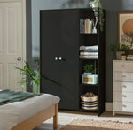 Home Seville 2 Door Open Shelf Wardrobe - Anthracite | Open shelf wardrobe