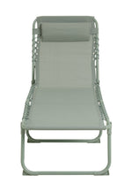 Home Set of 2 Folding Metal Sun Loungers - Green