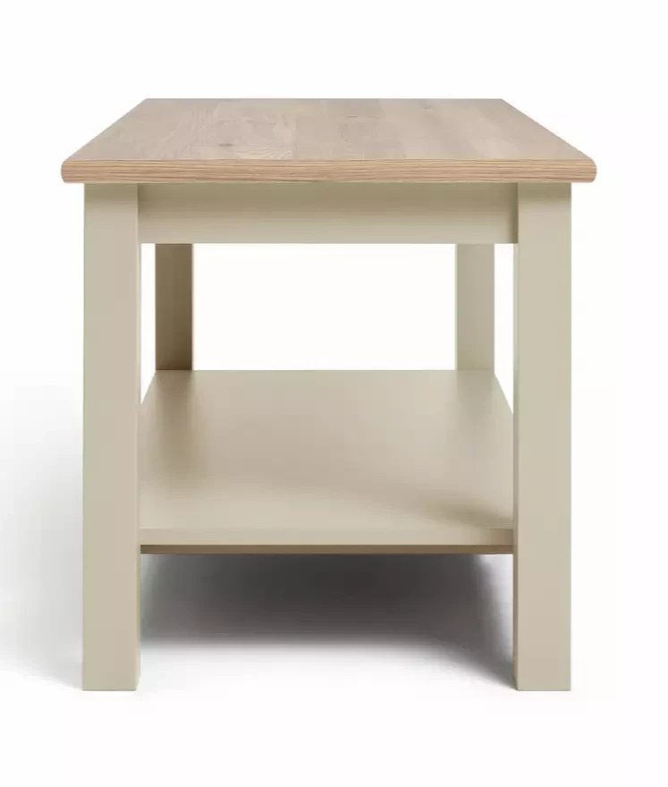 Winchester Coffee Table - Cream | Modern Living Room Table with Storage Shelf