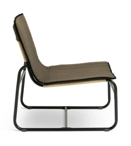 Riba Fabric Sling Accent Chair Khaki | Modern Living Room Lounge Chair Furniture