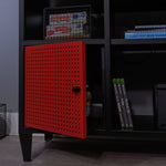X Rocker Mesh-Tek 2 Door TV Unit - Black & Red