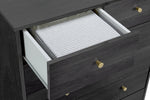 Malibu Modern 7 Drawer Chest Of Drawers Storage Cabinet - Black Brown Effect