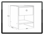 Home Seville 1 Drawer Bedside Table - White | Nightstand Storage for Bedroom Use