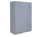 Home Covered Double Wardrobe with Storage - Grey | Bedroom Clothes Organizer