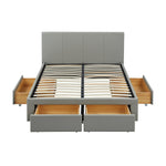 Lavendon 4 Drawer Double Bed Frame - Grey | Stylishly Practical Bed Frame