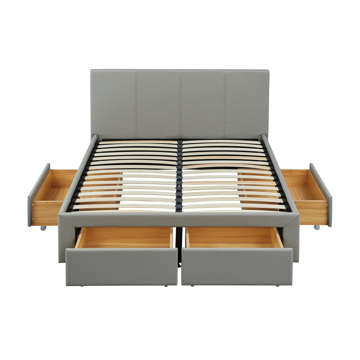 Lavendon 4 Drawer Double Bed Frame - Grey | Stylishly Practical Bed Frame