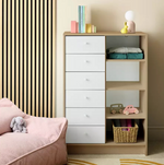 Home Kids Malibu 6 Drawer Chest White & Oak | Children’s Bedroom Storage Unit