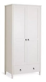 Lucie 2 Door 1 Drawer Wardrobe - Off White (B GRADE 1074)