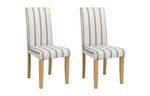 Midback Pair of Stripe Dining Chair- White & Blue | Cozy Fabric Comfort