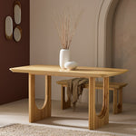 Trezy Solid Wood 6 Seater Dining Table - Oak | Exclusive Design Family Dining