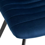 Home Keaton Pair of Velvet Dining Chairs Dark Blue | Modern Dining Chair Set