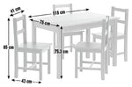 Raye Solid Wood Dining Table & 4 Black Chairs ( B Grade 42046 - 42049  )