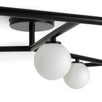 Alonso 9 Light Flush to Ceiling Light -Black & White