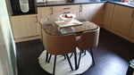 Elsie Black Dining Table & 4 Tan Chairs | Modern Dining Room Set Furniture