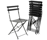 Habitat Eve 4 Seater Folding Metal Patio Set Black | Outdoor Garden Table Chairs