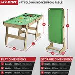 Hy-Pro 6ft Folding Snooker and Pool Table - Oak