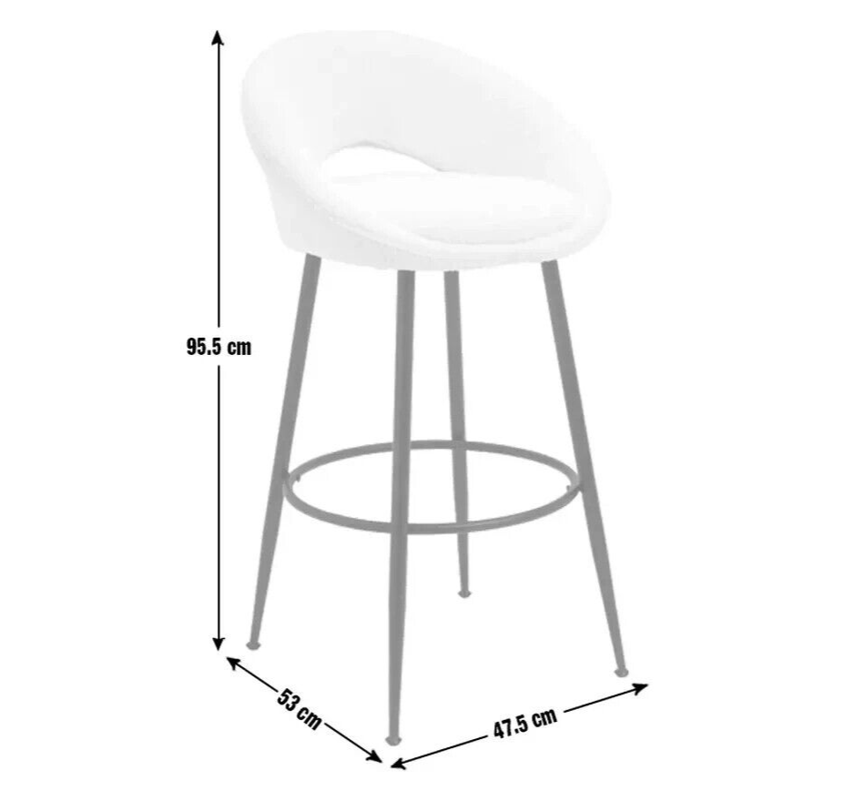 Habitat Hermione Boucle Bar Stool - Cream