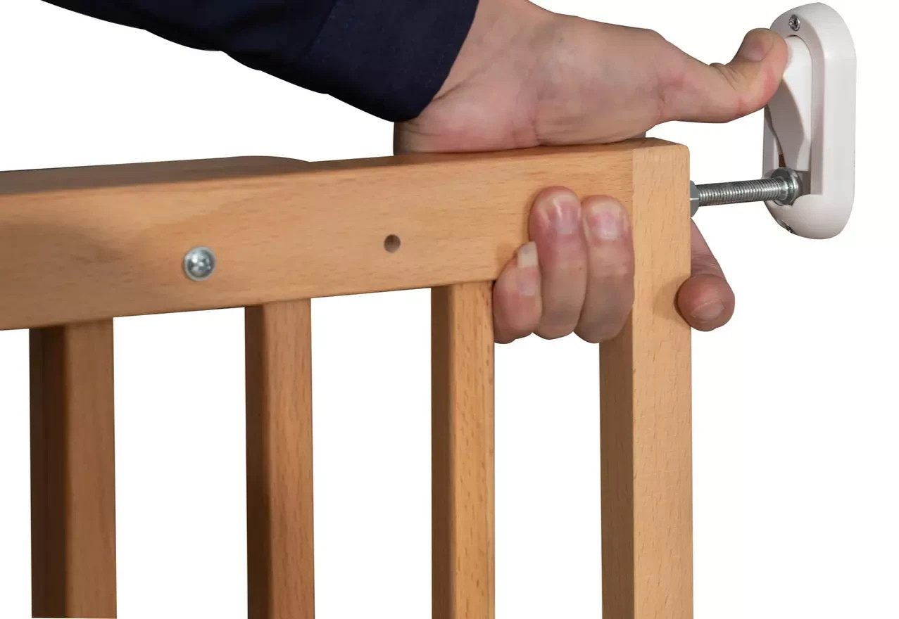 Cuggl Natural Wooden Extending Safety Gate | Child Pet Safety Stair Gate Barrier