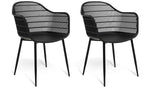 Serpa Set of 2 Plastic Garden Chairs - Black