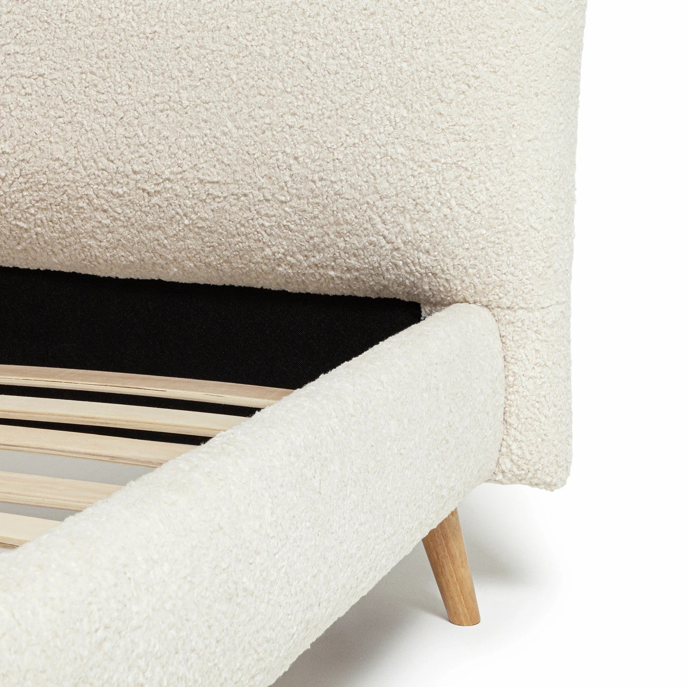 Marshmallow Boucle Kingsize Bed Frame - White ( B Grade )