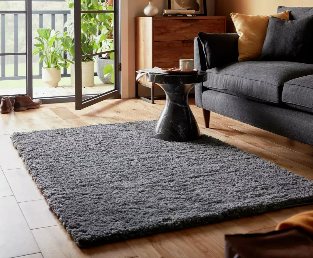 Habitat Recycled Cosy Plain Shaggy Rug - 160x230cm - Grey