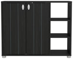 GFW Bideford 2 Door Shoe Storage Cabinet - Black | Footwear Storage Solution