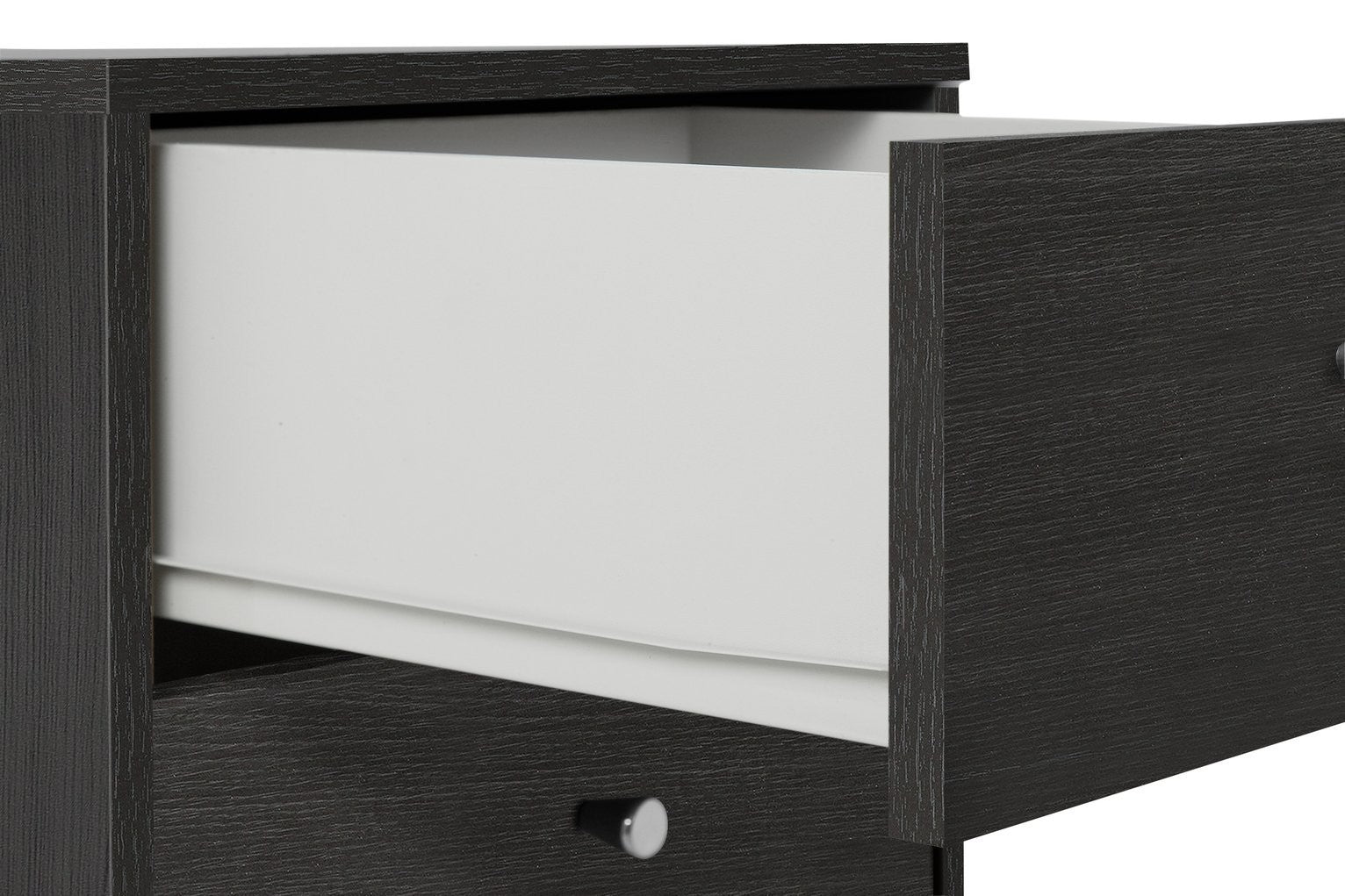 Home Malibu 5 Drawer Tallboy - Black Oak Effect |Tallboy Black Oak Effect