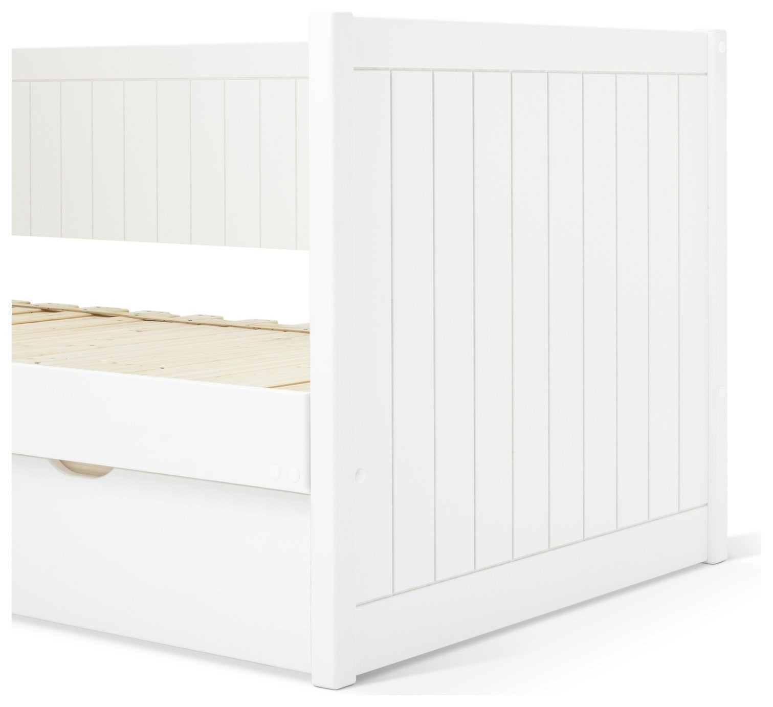 Axel Trundle Day Bed with 1 Drawer - White | Space-saving day bed