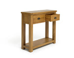 Home Kent 2 Drawer Oak Console Table - Natural | Warm Wooden Appeal