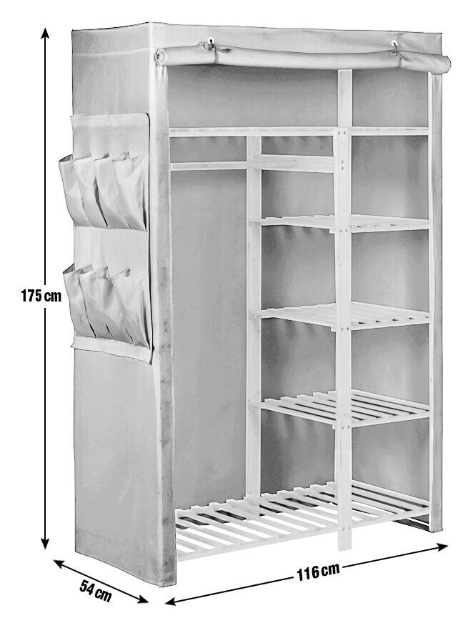 Covered Double Wardrobe - Black