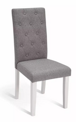 Home Pair of Tweed Fabric Dining Chairs Grey | Modern Kitchen Dining Chair Set