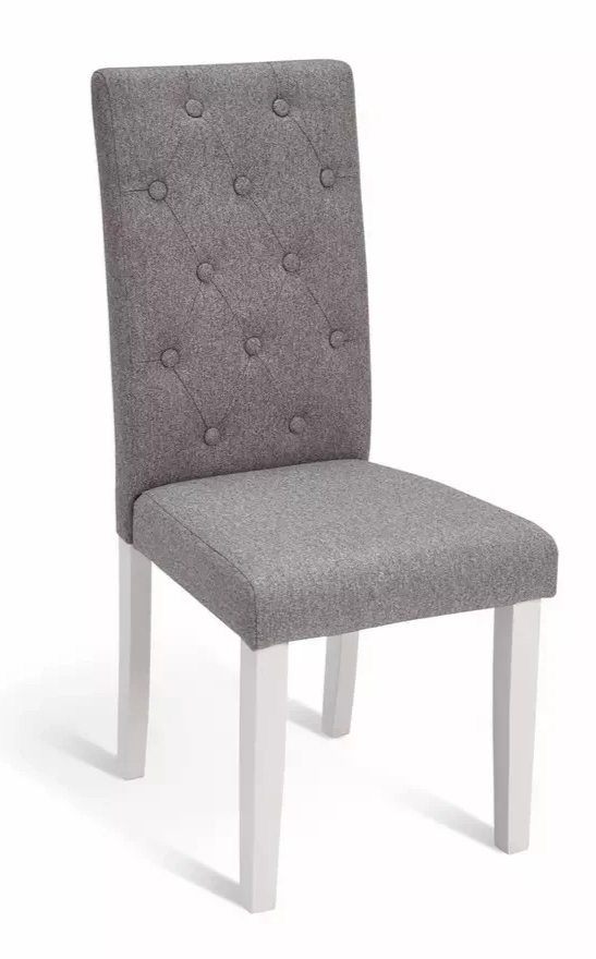 Home Pair of Tweed Fabric Dining Chairs Grey | Modern Kitchen Dining Chair Set