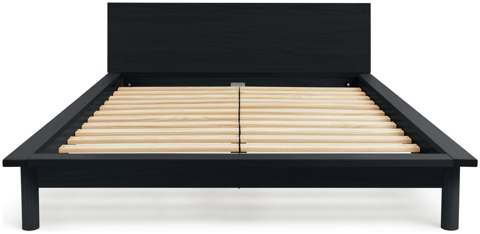 Akio Double Wooden Platform Bed Frame - Black | minimalist bed frame