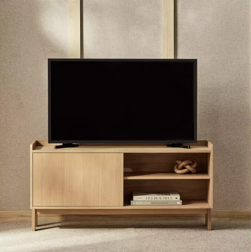 Jessie 1 Door TV Unit Natural | Wooden Living Room TV Stand Cabinet Furniture