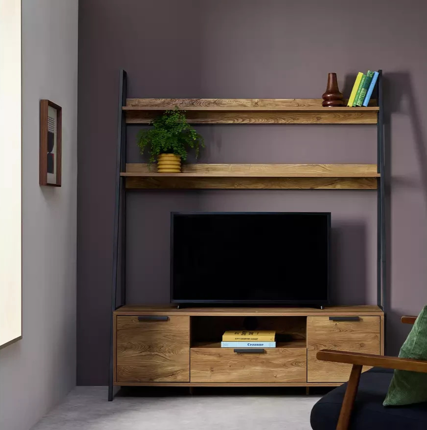Nomad 2 Door 1 Drawer Media Unit Natural | Living Room TV Stand Cabinet Furnitur