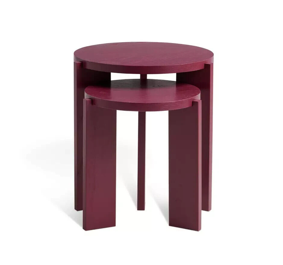 Habitat Xylo Solid Wood Nest of 2 Tables - Cherry Red