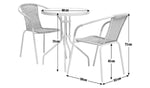 Home 2 Seater Rattan Effect Garden Bistro Set - Brown | Outdoor Patio Furniture