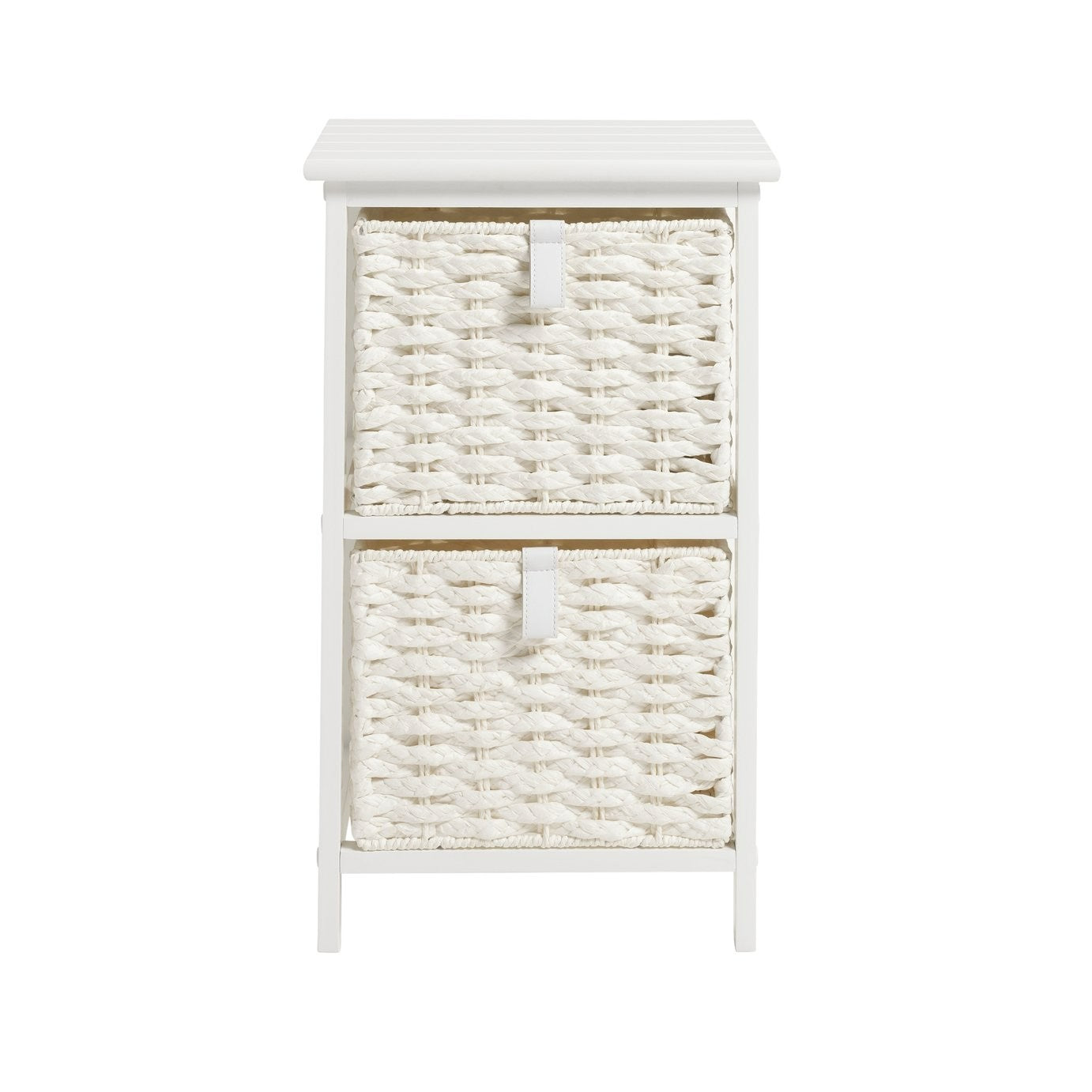 Home 2 & 3 Drawer Woven Bathroom Storage Unit - White | Practical Everyday Use
