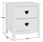 Home Kids Mia 2 Drawer Bedside Table - White | Kids’ Room Furniture Storage