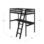 Home Gaming High Sleeper Frame With Desk – Black | Modern Teen Interior
