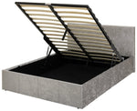Home Heathdon Kingsize End Lift Ottoman Bed - Silver | Convenient Bed Storage