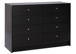 Home Malibu 8 Drawer Chest - Black Oak Effect