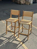 Habitat Faro Pair of Woven Oak Bar Stools - Natural ( S )