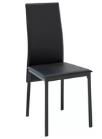 Lido Glass Dining Table 4 Chairs in Black 120cm For Kitchen or Living Room