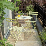 Eve 2 Seater Folding Metal Garden Bistro Set Yellow | Outdoor Patio Set