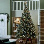 10ft Pre Lit Blue Oscar Pine Cone Christmas Tree | Realistic Artificial