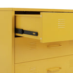 Habitat Stevie 3 Drawer Chest Mustard | Retro Steel Storage Unit with Metal Hand