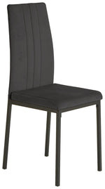 Home Tyrus Glass Dining Table & 4 Charcoal Chairs | Modern Kitchen Dining Set